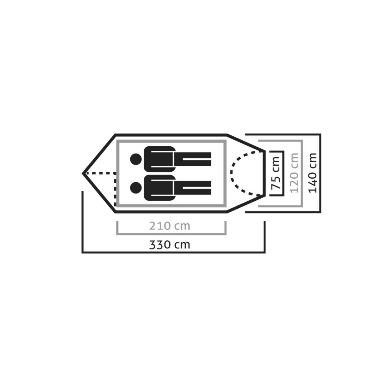 Kupola telts  SIERRA LEONE II 2 guļamvietas 330x140x116cm R861320 SALEWA