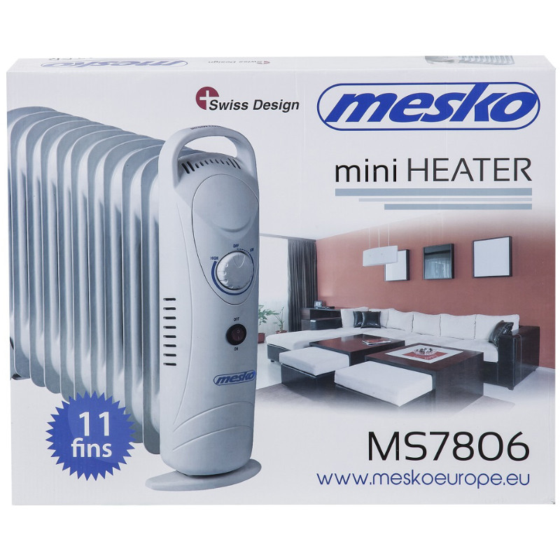 Eļļas radiators MS 7806, 1200W, 11 sekcijas, BALTS; MS 7806 MESKO