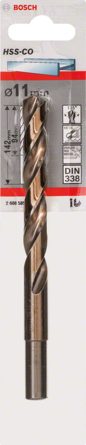 HSS-Co urbis metālam 11,0mm, 1 gab., Urbjmašīnām/skrūvgriežiem KOBALTA HSS SPIRĀLVEIDA URBIS, 2608585867, BOSCH