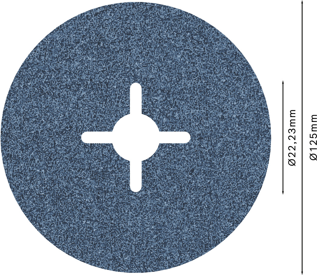 Fiber disks BestforMetal D=125 mm,K 60,1 gab., Mazām leņķa slīpmašīnām PRO R574 ŠĶIEDRU DISKS, 2608606733, BOSCH