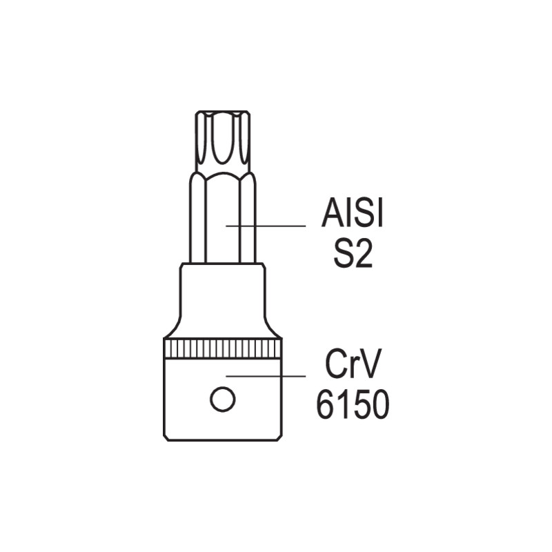 Antgalių rinkinys Torx 1/4", 3/8", T8-T55 12 vnt. YT-04332 YATO