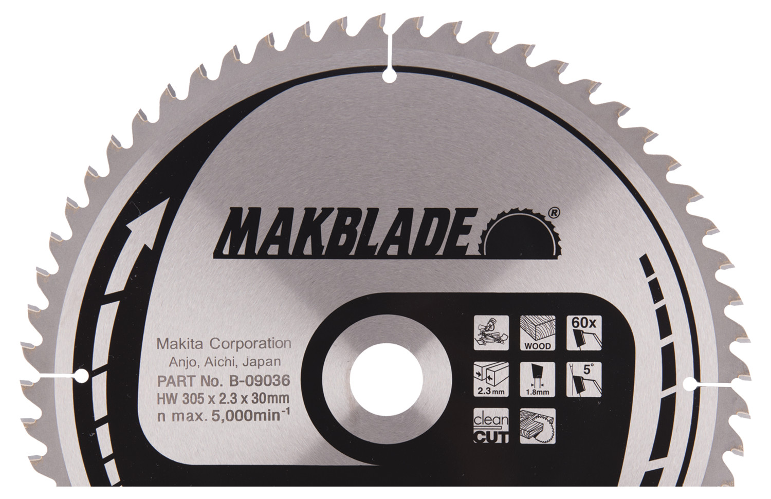 Saeketas 305x30x2,3mm T60 5° TCT MAKBLADE B-09036 MAKITA