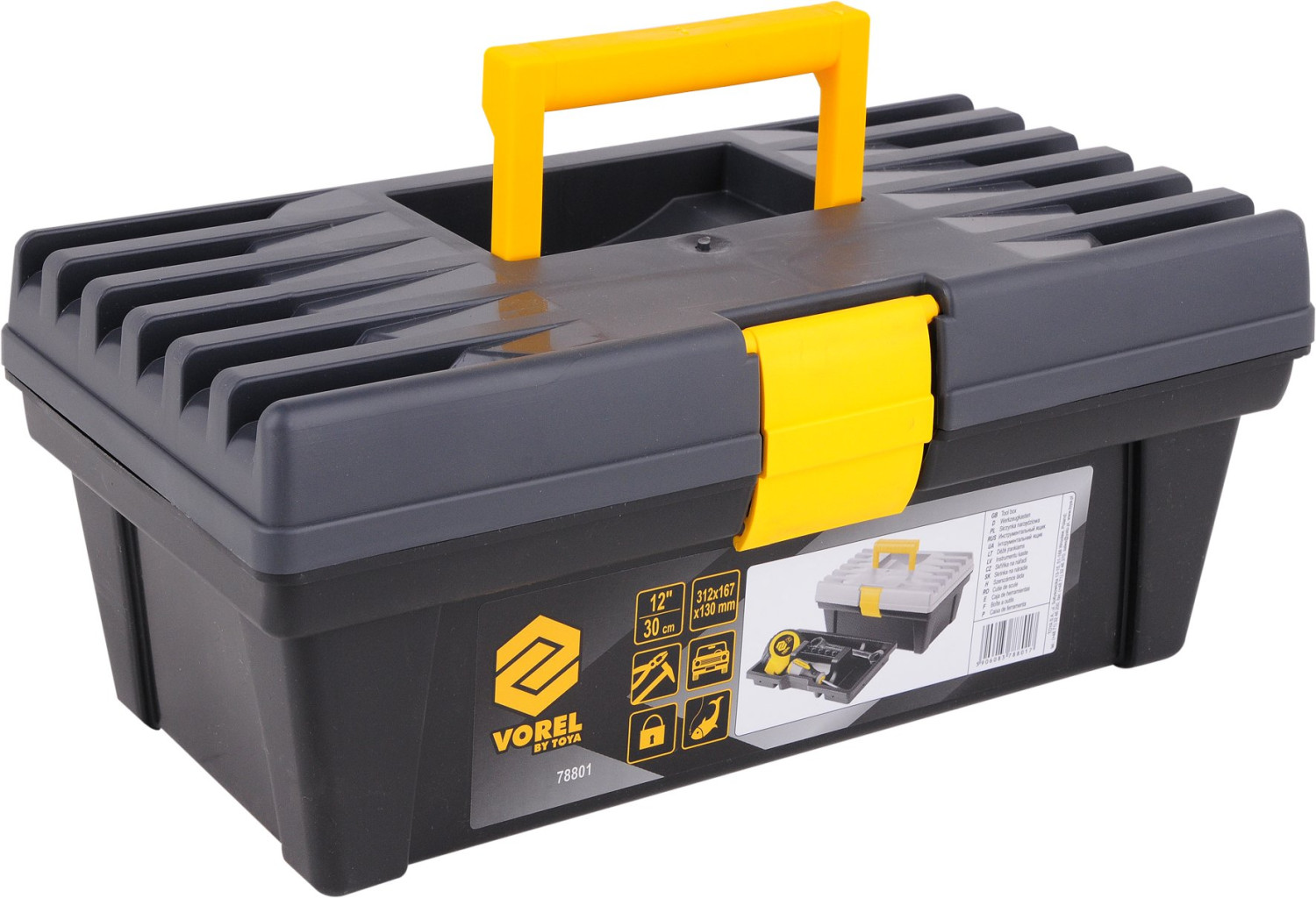 PLASTIC TOOL BOX 12" 78801 VOREL