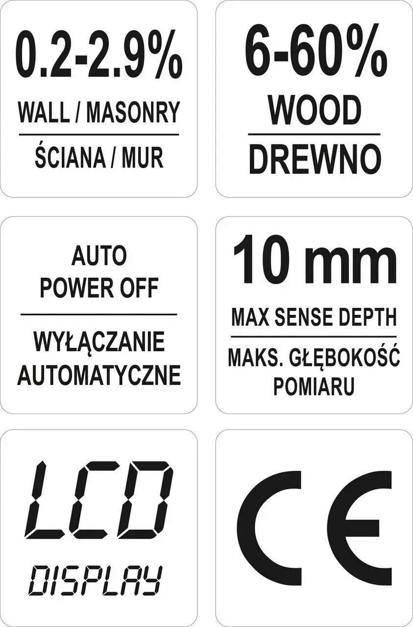Mitruma Mērītājs Kokam Un Būvmateriāliem YT-73141 YATO