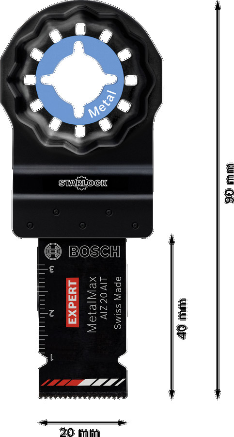 Starlock AIZ20AIT 1 gab., Svārstību daudzfunkcionālajiem darbarīkiem EXPERT AIZ 20 AIT METALMAX GREMDZĀĢĒŠANAS ASMENS, 2608900012 BOSCH