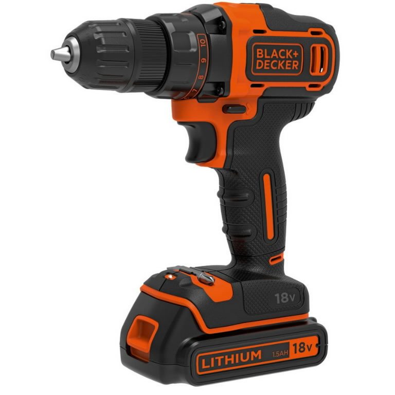 Аккумуляторная дрель-шуруповерт 18В (1x1,5Ач) BDCDD186K BAEB73 BLACK&DECKER