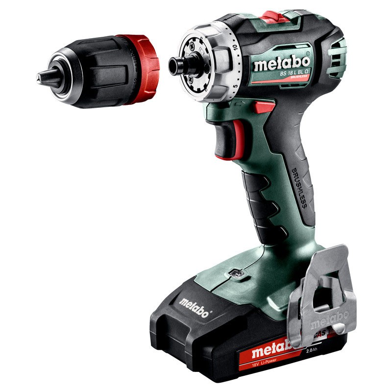 Akumuliatorinis gręžtuvas / grąžtas BS 18 L BL Q 2x2.0Ah 602327500 & MET Metabo