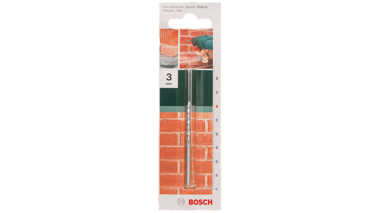 Urbšanas uzgalis mūra darbiem, volframa karbīda gals, 4mm, 2609255420, BOSCH