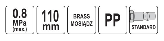 Pneumatinis pistoletas 8bar. 110 mm YT-23731 YATO