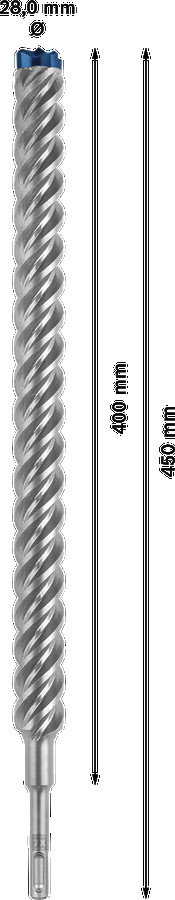 Triecienurbis SDS plus-7X 28x400x450mm, 1 gab., Perforatora urbjiem EXPERT SDS PLUS-7X TRIECIENURBIS PERFORATORIEM, 2608900154, BOSCH