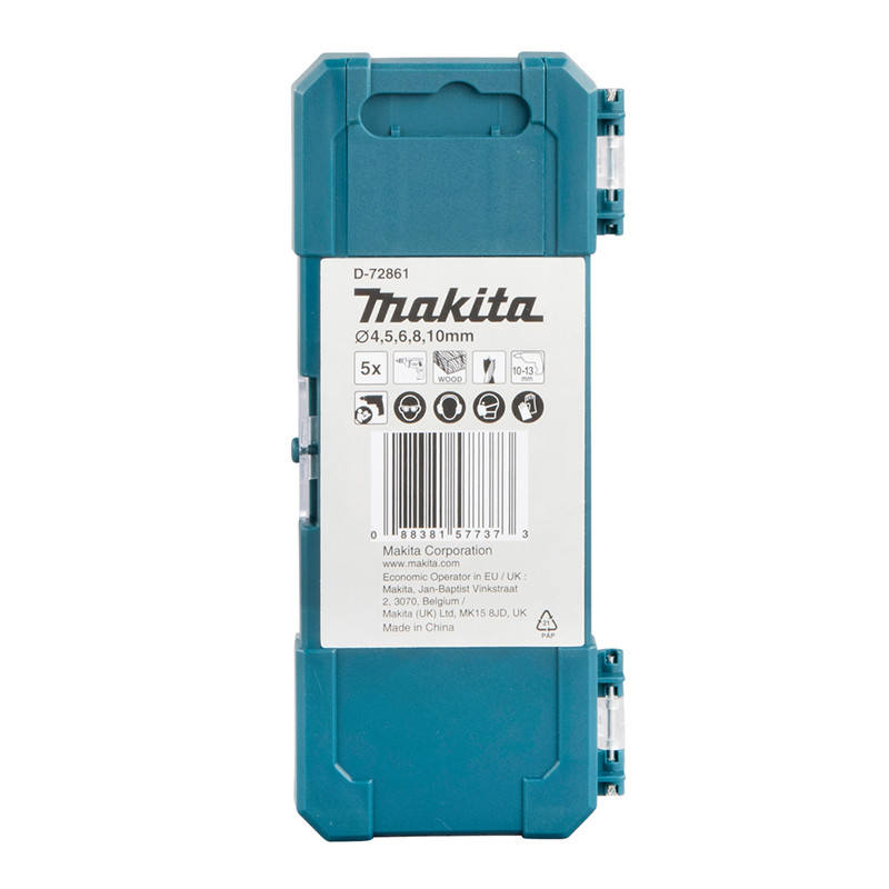 Grąžtų rinkinys medienai 4mm-10mm (5vnt.) MAKITA