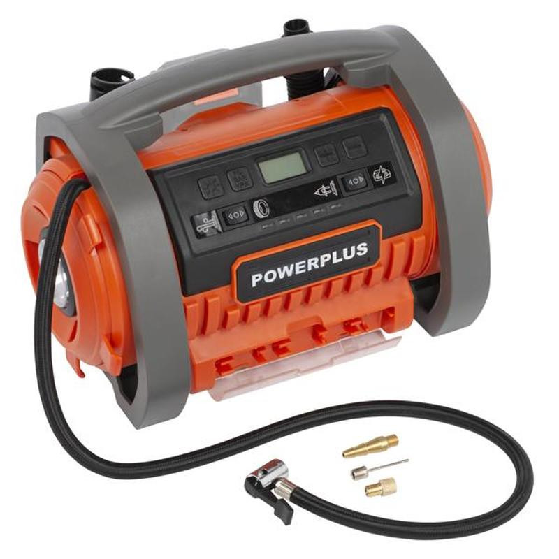 Akupump 20V + 220V, 3 tarvikut, POWDP7030 POWERPLUS