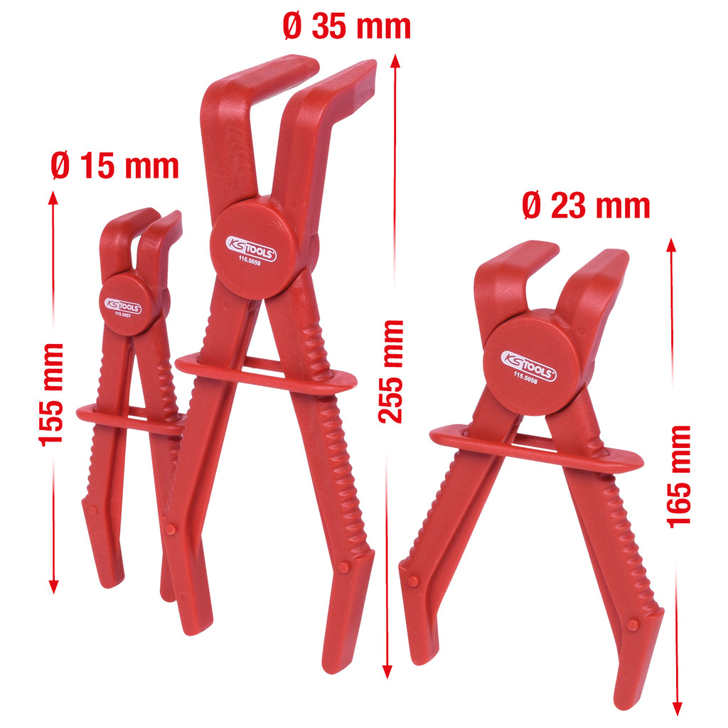 Vamzdžių užspaudimo replių rinkinys 90° (3 vnt.) 115.5055 KSTOOLS