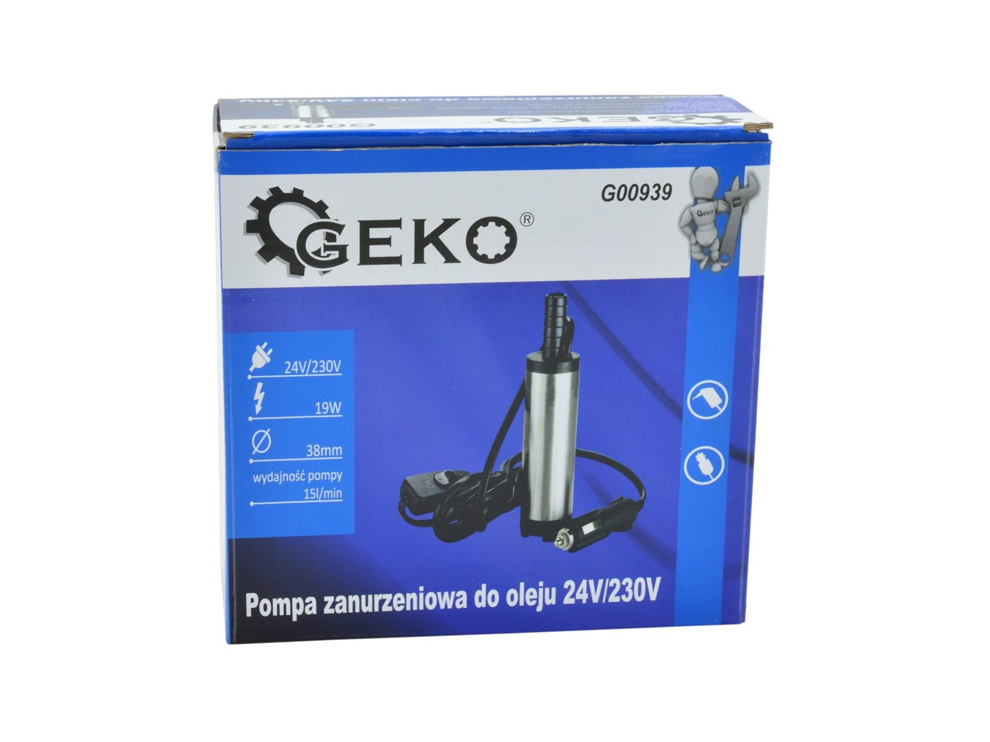 Iegremdējams eļļas sūknis 24V/230V 38mm, G00939 GEKO