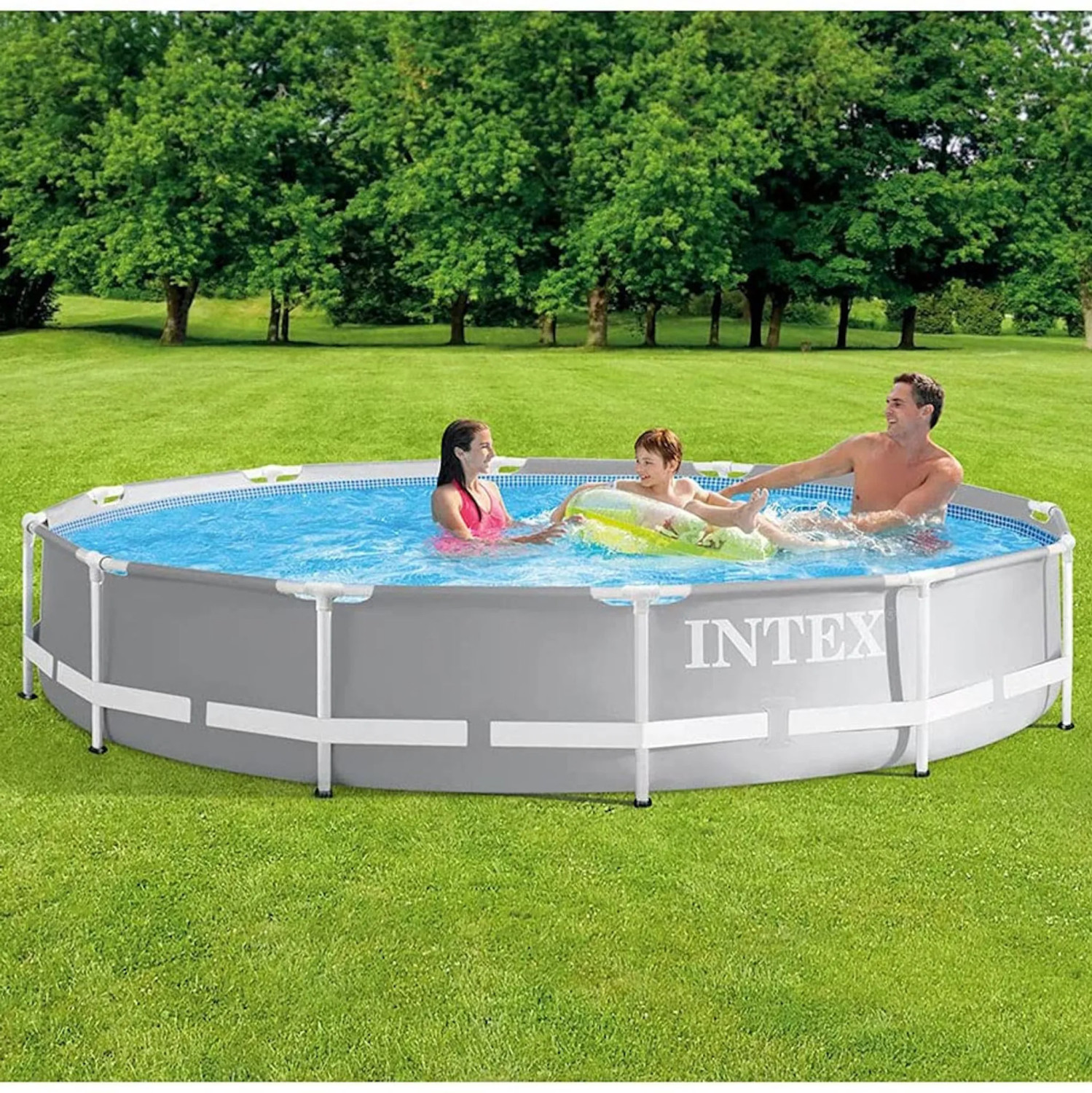 Bassein 126712GN, 366 x 76cm, Intex Frame Pool Set Prism Rondo (hall/sinine, kassettfiltrisüsteem 28604GS)