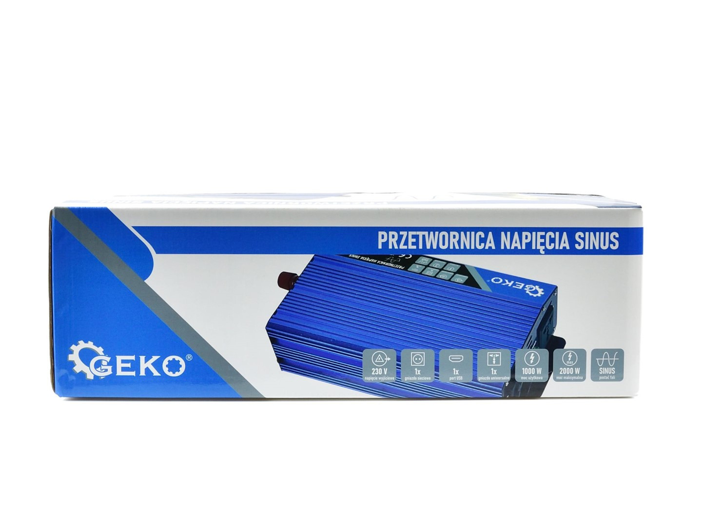 Sprieguma pārveidotājs, sinusoīda, 12V/230V, 1000/2000W, G17014 GEKO