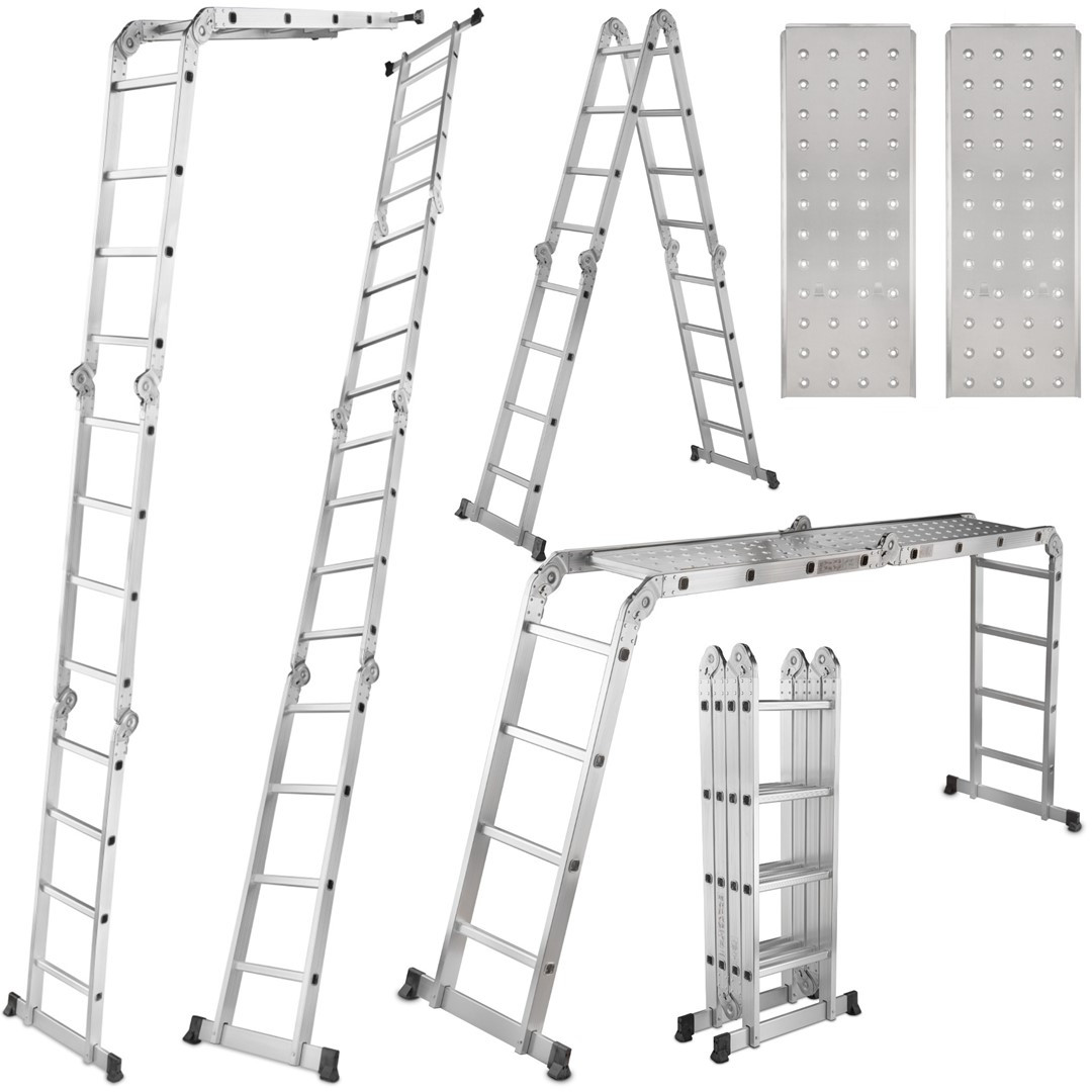 Multifunktsionaalne redel 4,7m + 2tk. metallplaadid G02442 GEKO