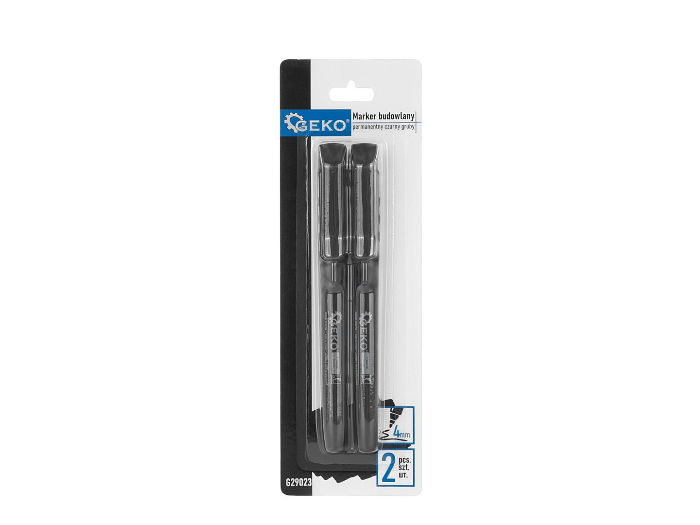 2pcs black permanent marker set G29023 GEKO