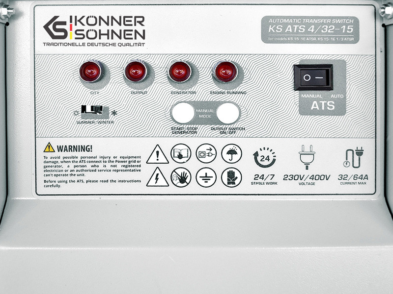 Automātiskais pārslēgšanas slēdzis ģeneratoram KS ATS 4-32/15 KONNER & SOHNEN