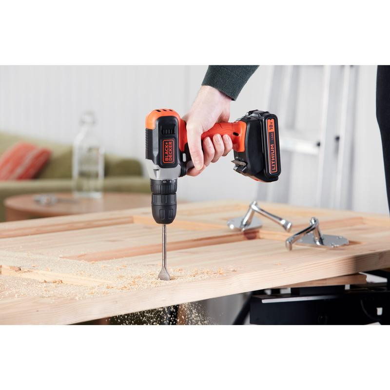 18V 1 Gear Drill Driver, 1x 1.5Ah Battery, 400mA Charger, Carton BCD001C1-QW BLACK DECKER