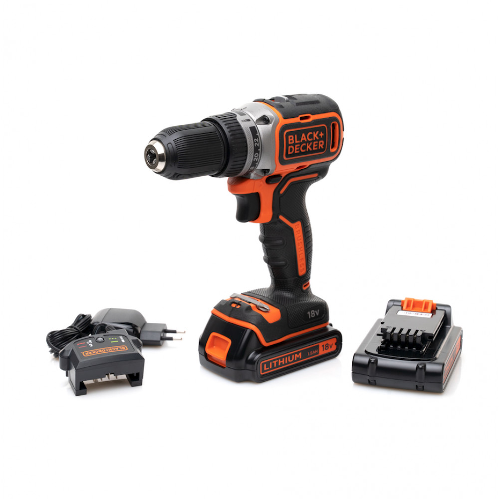 Аккумуляторная дрель-шуруповерт 18В (2x1,5Ач) BL186KB-QW BLACK DECKER