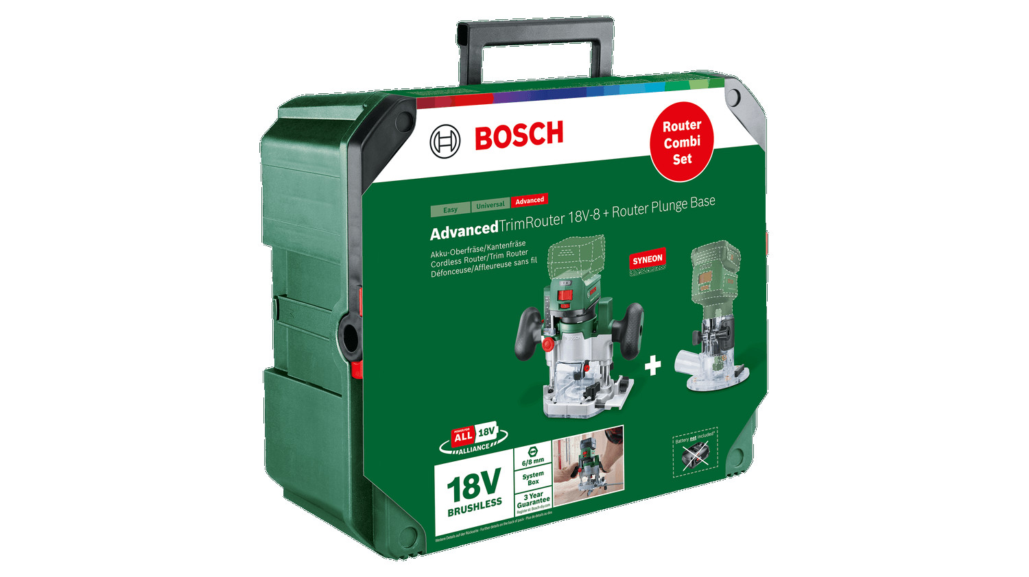 Bezvadu frēzmašīna Kombinētais virsfrēzes komplekts, 06039D5002 BOSCH