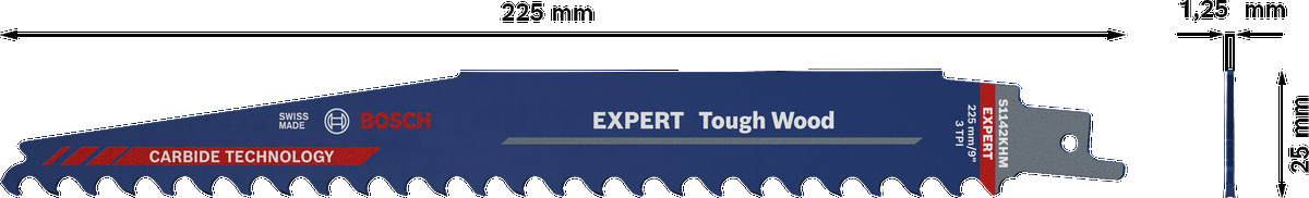 Zobenzāģiem EXPERT TOUGH WOOD S1142KHM ASMENS, 2608900404 BOSCH