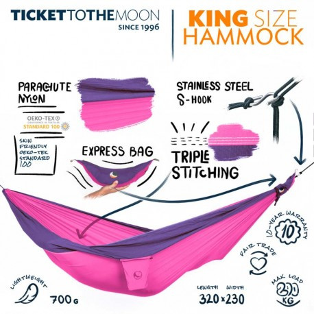 Šūpuļtīkls King Size Hammock, Navy Blue/Royal Blue, 0727670931037 TICKET TO THE MOON