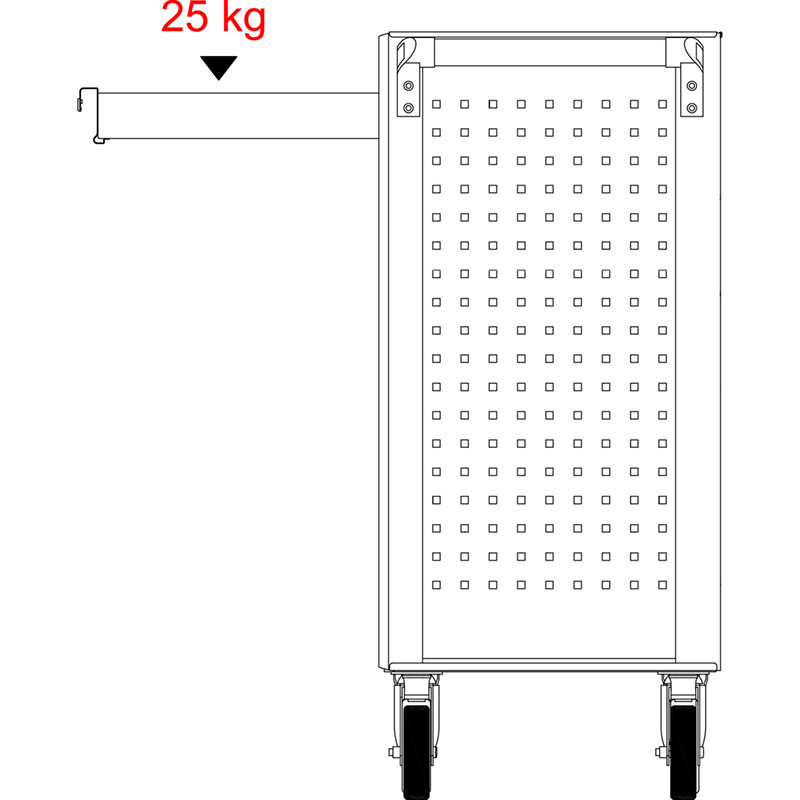 Įrankių vežimėlis ECOline, 7 stalčiai +215 vnt. rinkinys 897.7215 KSTOOLS