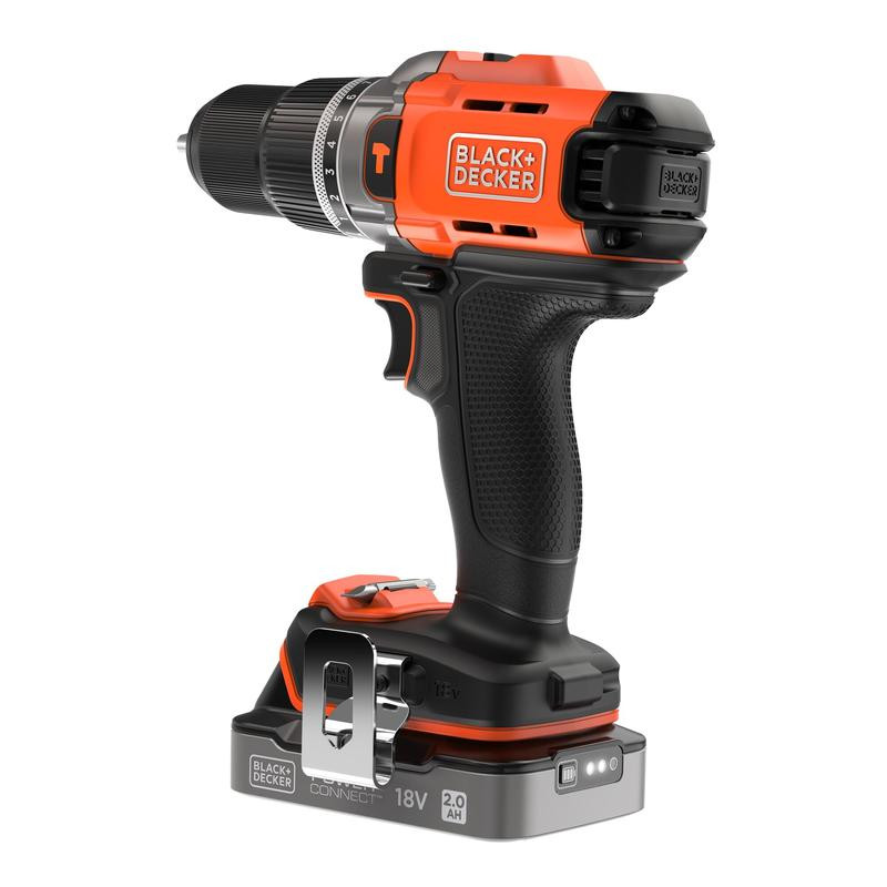 18V Hammer Drill with 2 X 2.0Ah SOC Battery, 1A charger in Kitbox BCD383D2XK-QW BLACK DECKER