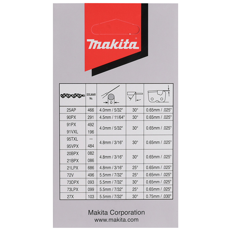 Saekett 80TXL, 45cm/18", 0,325", 1,1mm, 70H 191X04-8 MAKITA