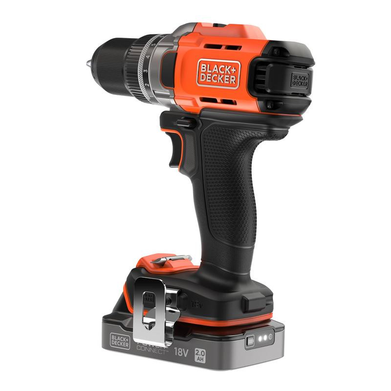 18 V gręžtuvas su 2,0 Ah SOC baterija, 1 A įkroviklis BCD382D1XK-QW BLACK DECKER