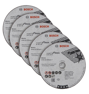 Griešanas ripas 76x10x1.0mm INOX GWS 12V-76, 5gab. 2608601520 BOSCH