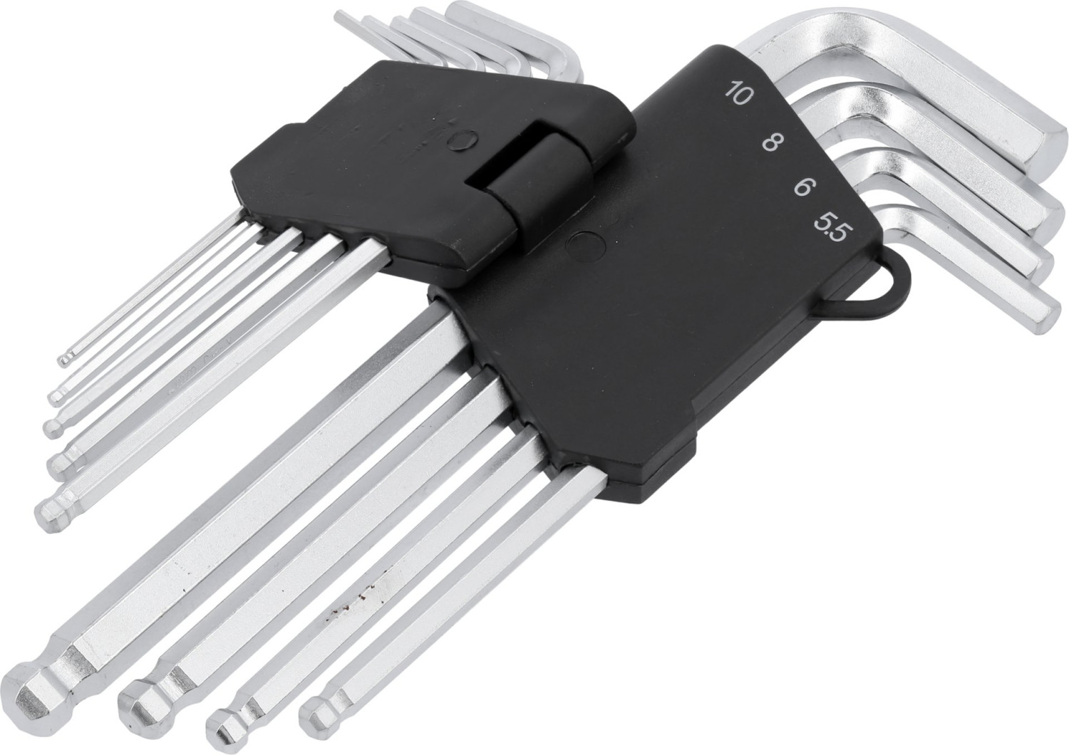 HEX KEY W. BALL SET 9PCS 2-10MM CrV 56477 VOREL