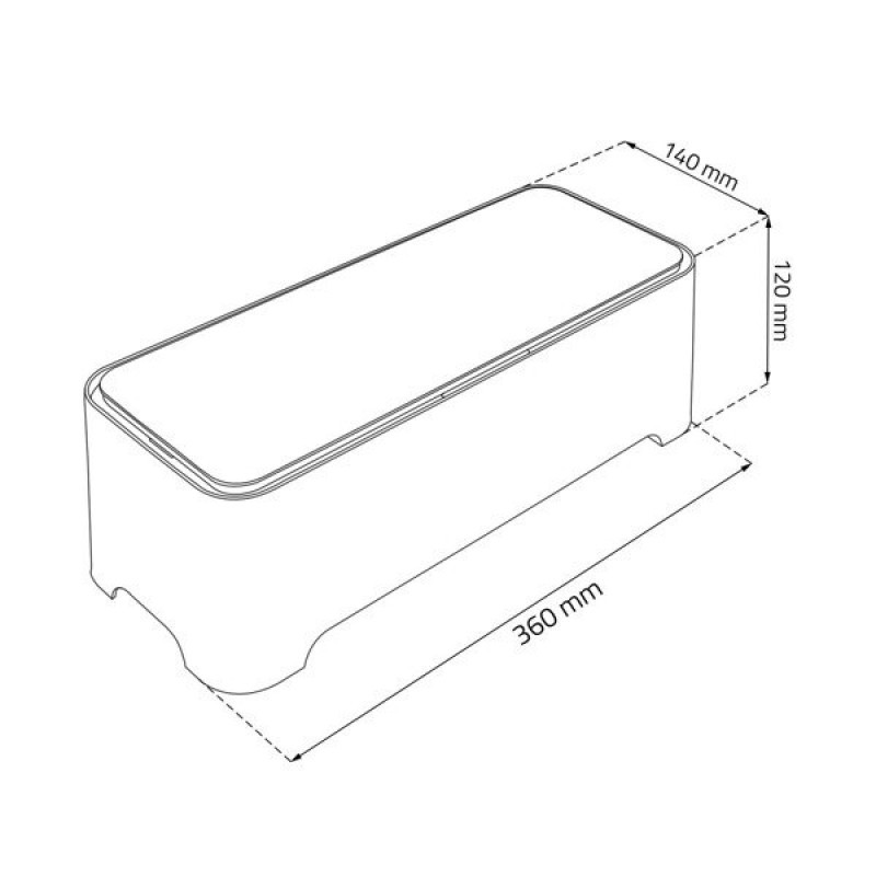 Kaste ar vāku vadu paslēpšanai 36x14x12cm E-Box M balta/pelēka, 0801788968, CURVER