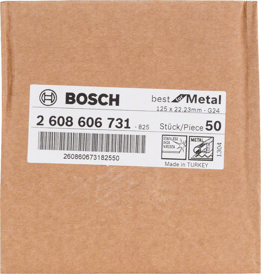 Fiber disks BestforMetal D=125 mm,K 24,1 gab., Mazām leņķa slīpmašīnām PRO R574 ŠĶIEDRU DISKS, 2608606731, BOSCH