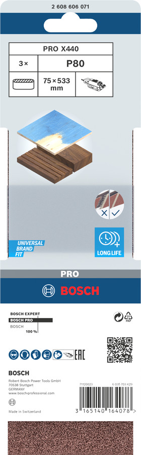 Lentes slīpmašīnām PRO X440 SLĪPLENTA, 2608606071 BOSCH