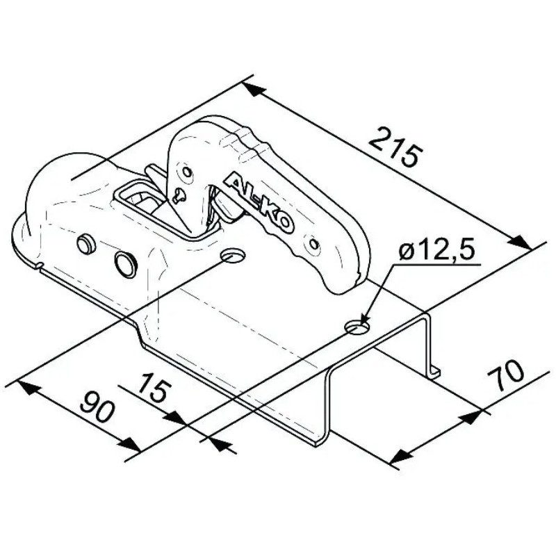 Haagise haakemehhanism ilma indikaatorita 750kg, AK7 V/H VKT 70 PLUS; 1367028 AL-KO