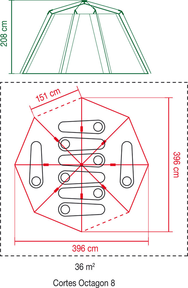 Палатка Cortes Octagon 8 ORANGE 2000019550 COLEMAN
