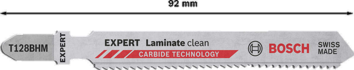 3  figūrzāģa asmeņi T128BHM Laminate clean, Figūrzāģiem EXPERT LAMINATE CLEAN T128BHM FIGŪRZĀĢA ASMENS, 2608900542, BOSCH