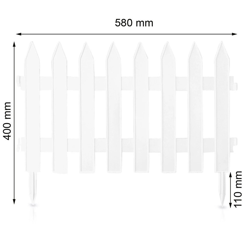 Dekoratīvais žogs 3.5m GARDEN CLASSIC, balts; IPŁSU2-S449 PROSPERPLAST