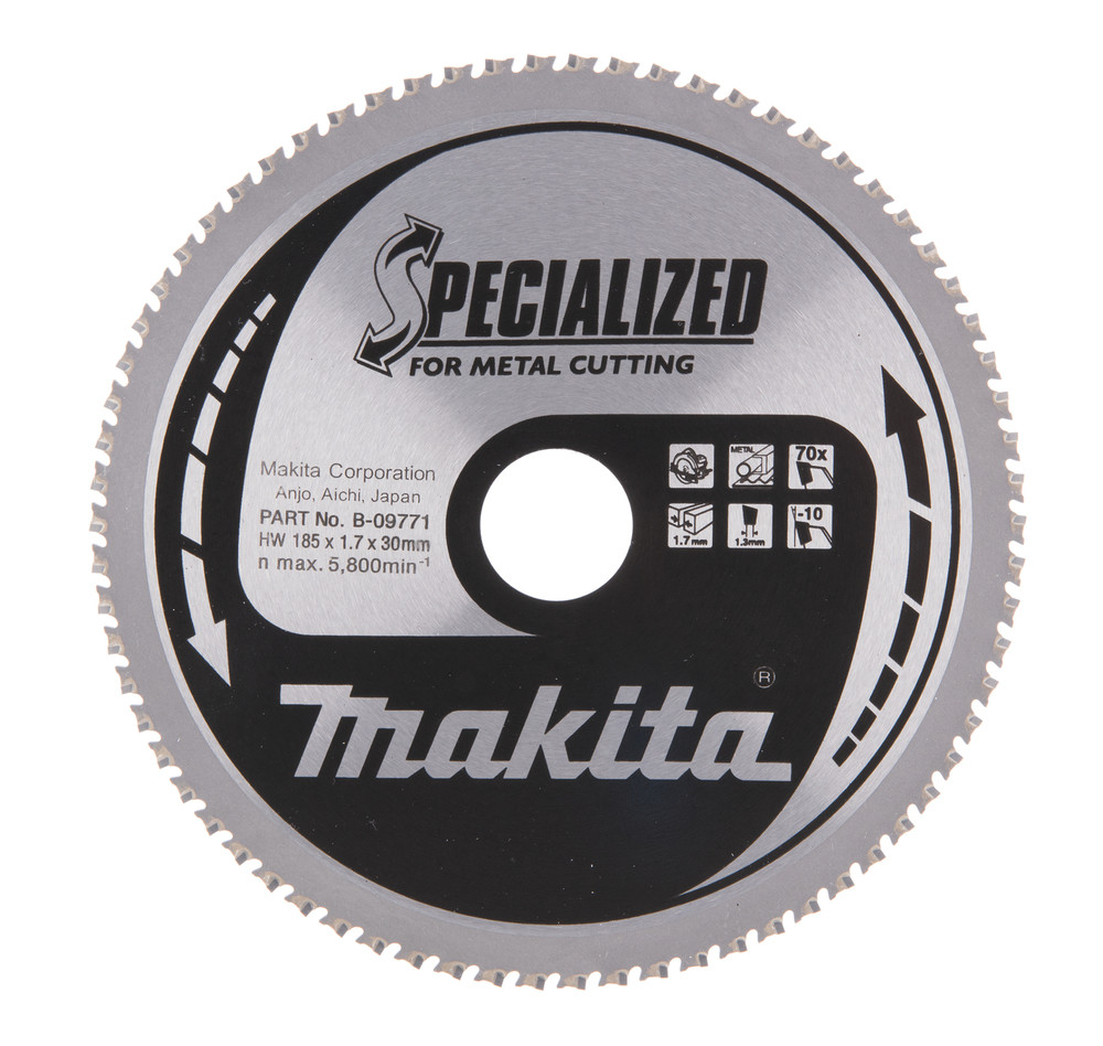 T.C.T. Zāģripa SPECIALIZED 185X1.7X30mm -10° T70, B-09771 MAKITA