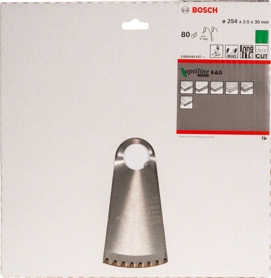 Stacionārā ripzāģa disks 254x30x80, kokam, Paneļzāģiem PRO WOOD RIPZĀĢA ASMENS, 2608640437, BOSCH