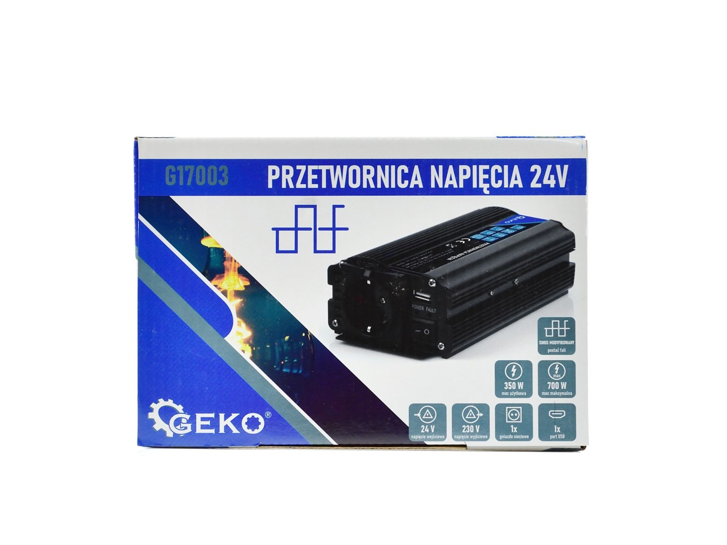 Sprieguma pārveidotājs 24V/230V, 350/700W, G17003 GEKO