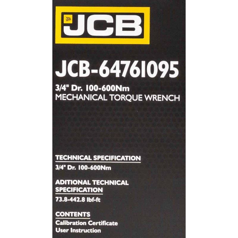 Dinamometrinis veržliaraktis 3/4" 100-600 Nm, JCB-64761095 JCB