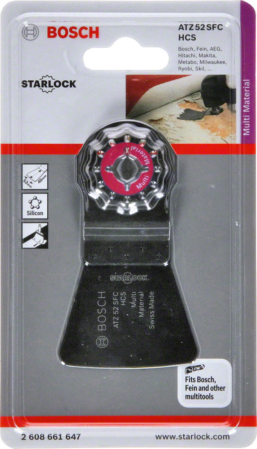 ATZ 52 SFC,Multi Material 52 x 38mm, 1 gab.STARLOCK, Svārstību daudzfunkcionālajiem darbarīkiem ATZ 52 SFC SKRĀPIS DAUDZFUNKCIJU DARBARĪKIEM, 2608661647 BOSCH