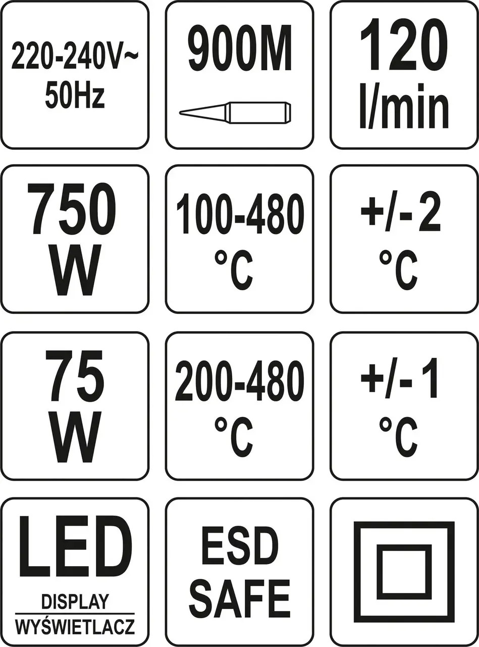 Litavimo stotelė 2in1 75/750W YT-82458 YATO