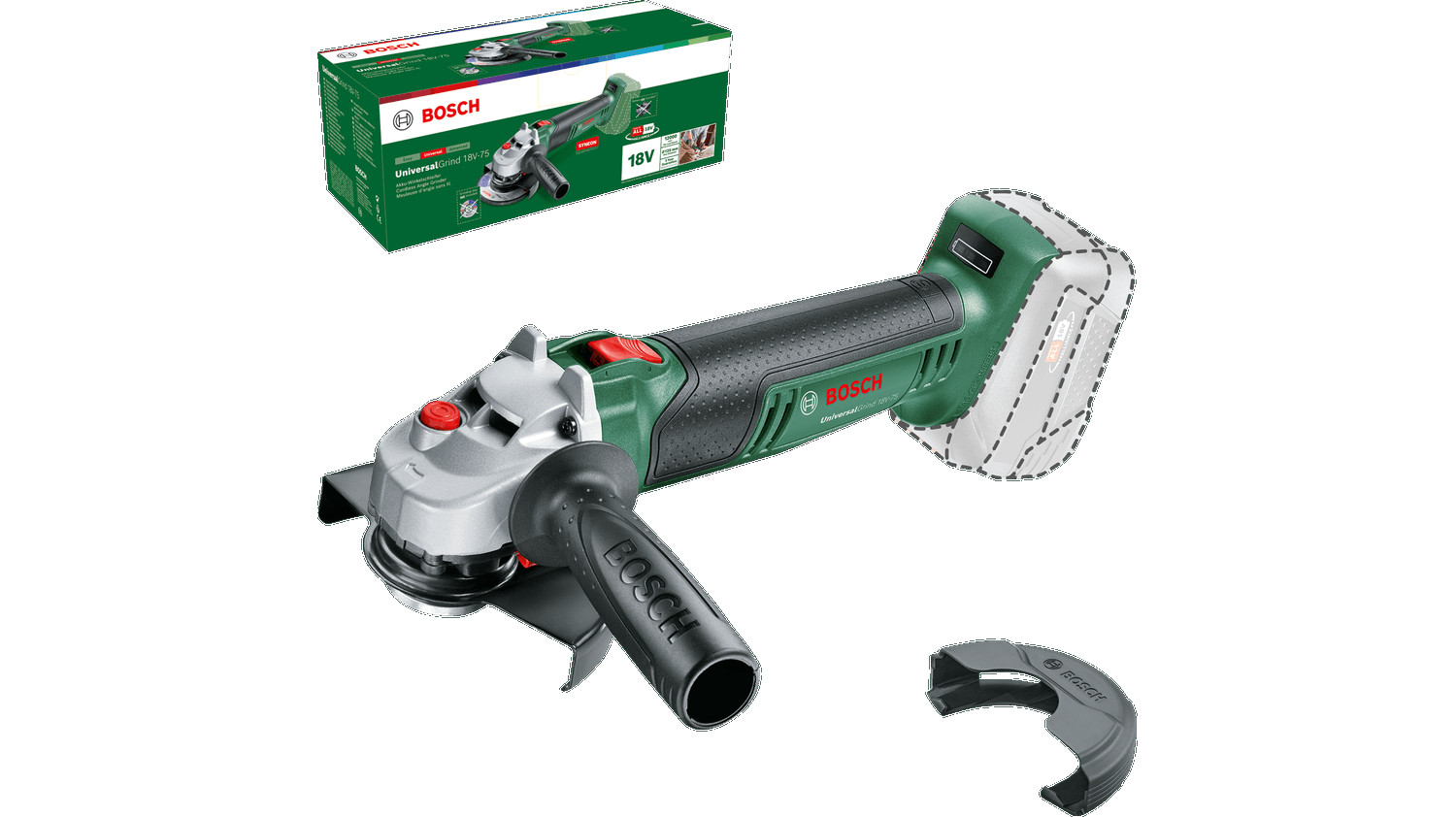 Akumulatora slīpmašīnas UniversalGrind 18V-75, 06033E5001 BOSCH