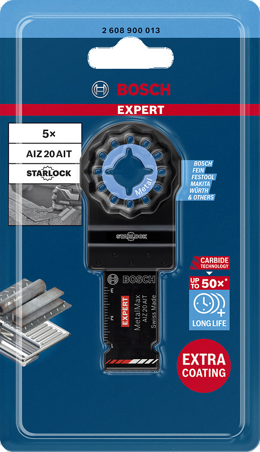 Starlock AIZ20AIT 5 gab., Svārstību daudzfunkcionālajiem darbarīkiem EXPERT AIZ 20 AIT METALMAX GREMDZĀĢĒŠANAS ASMENS, 2608900013, BOSCH