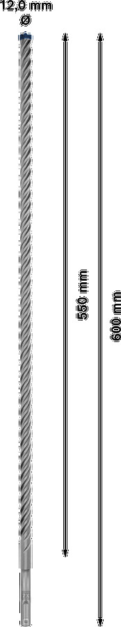 Triecienurbis SDS plus-7X 12x550x600mm, 1 gab., Perforatora urbjiem EXPERT SDS PLUS-7X TRIECIENURBIS PERFORATORIEM, 2608900114, BOSCH